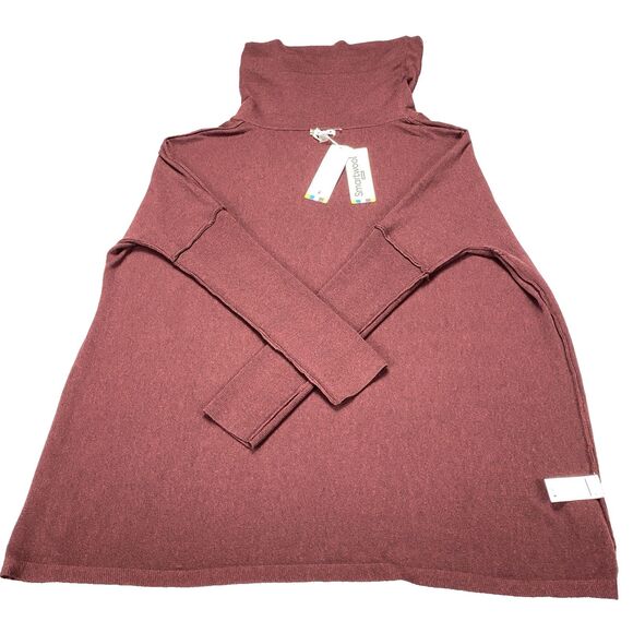 Smartwool Edgewood Poncho Sweater Black Cherry Heather Women's Size M MSRP: $120 - Picture 16 of 16